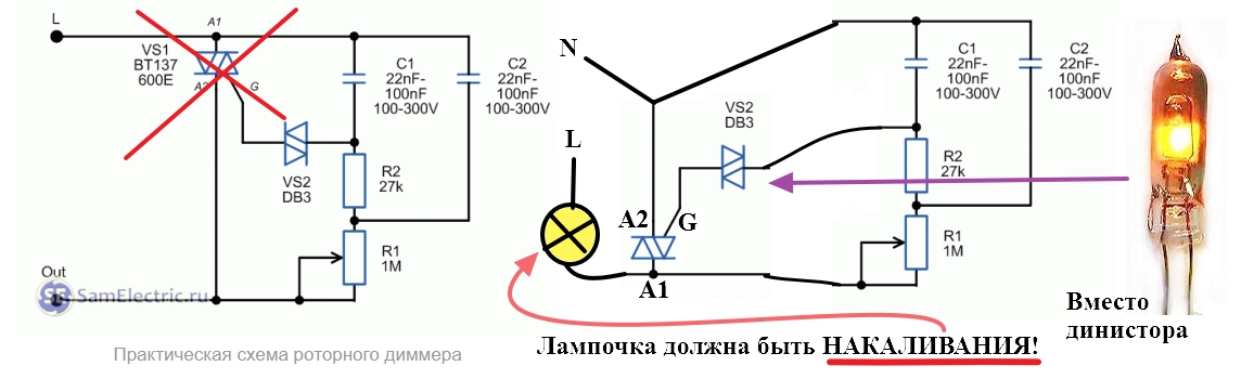 Критерии выбора и принцип работы диммера для светодиодных ламп 220в